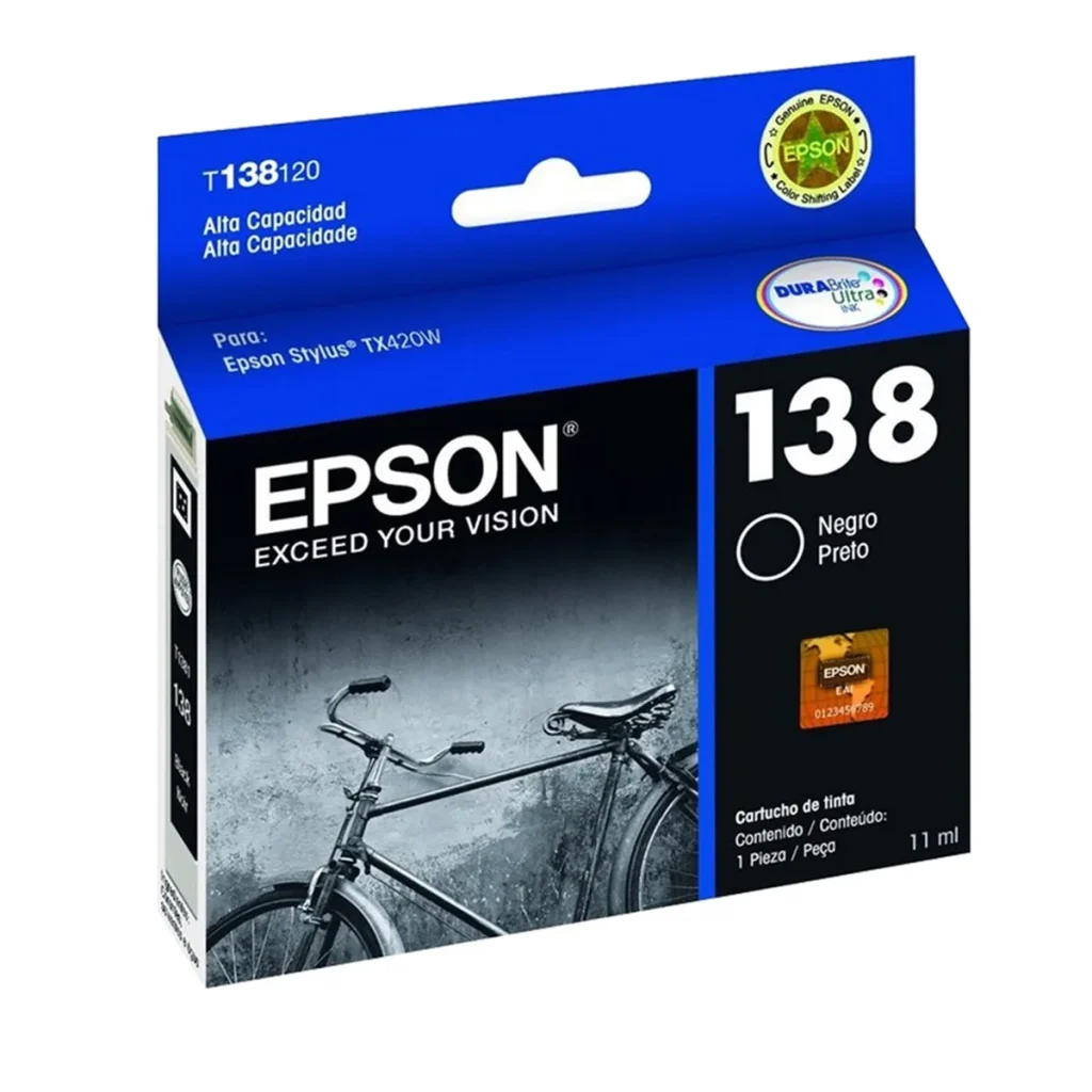Cartucho de tinta Epson T138120 preto 11 ml original
