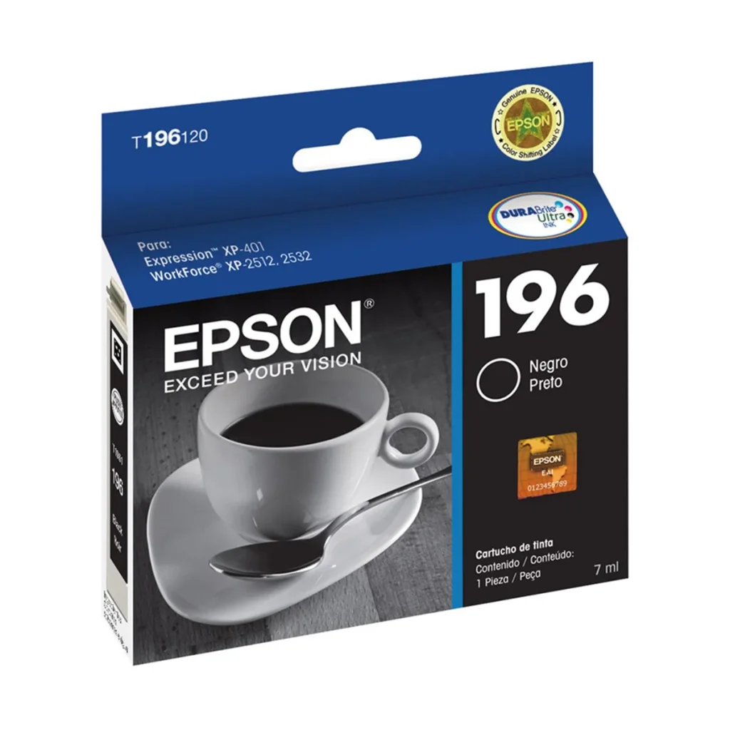 Cartucho de tinta Epson T196120 preto 5 ml original
