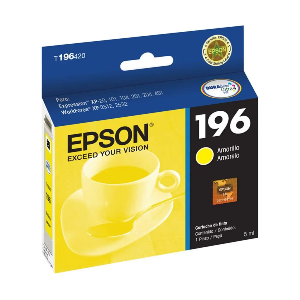 Cartucho de tinta Epson T196420 amarelo 4 ml original