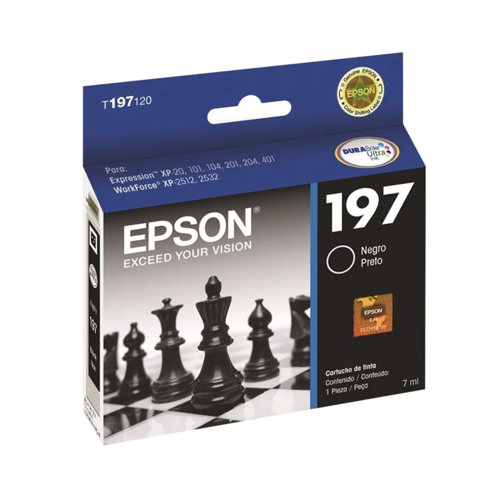 Cartucho de tinta Epson T197120 preto 8 ml original