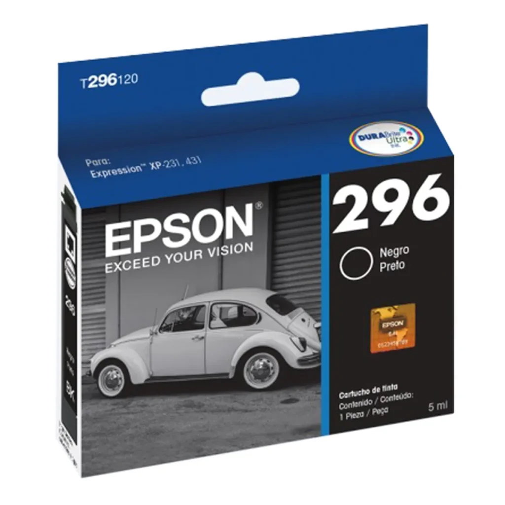 Cartucho de tinta Epson T296120 preto 4 ml original