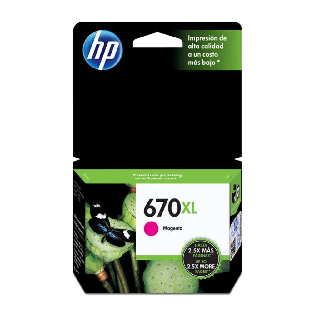 Cartucho de tinta HP 670XL CZ119AB magenta 8 ml original