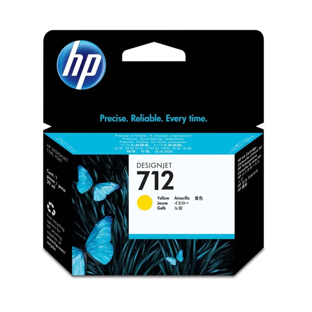 Cartucho de tinta HP 712 amarelo 3ED69A 29 ml original