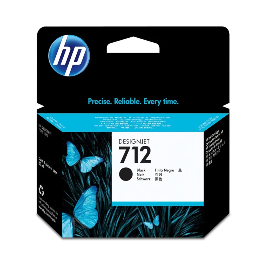 Cartucho de tinta HP 712 preto 3ED71A 80 ml original