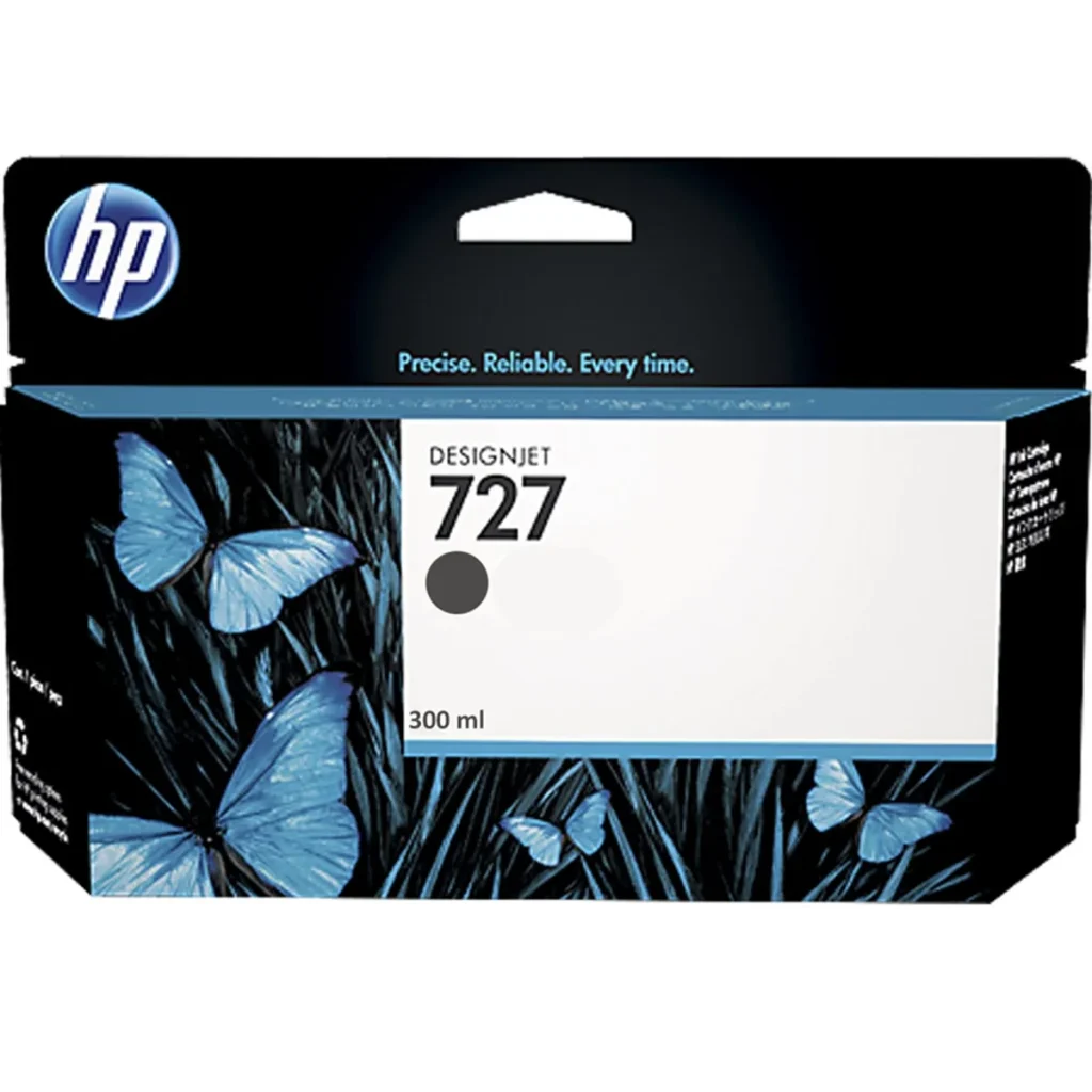 Cartucho de tinta HP 727 preto fosco C1Q12A 300 ml original