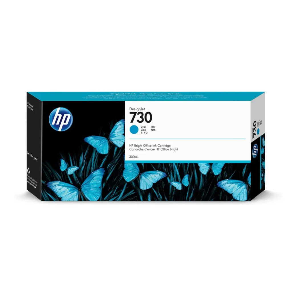 Cartucho de tinta HP 730 ciano P2V68A 300 ml original