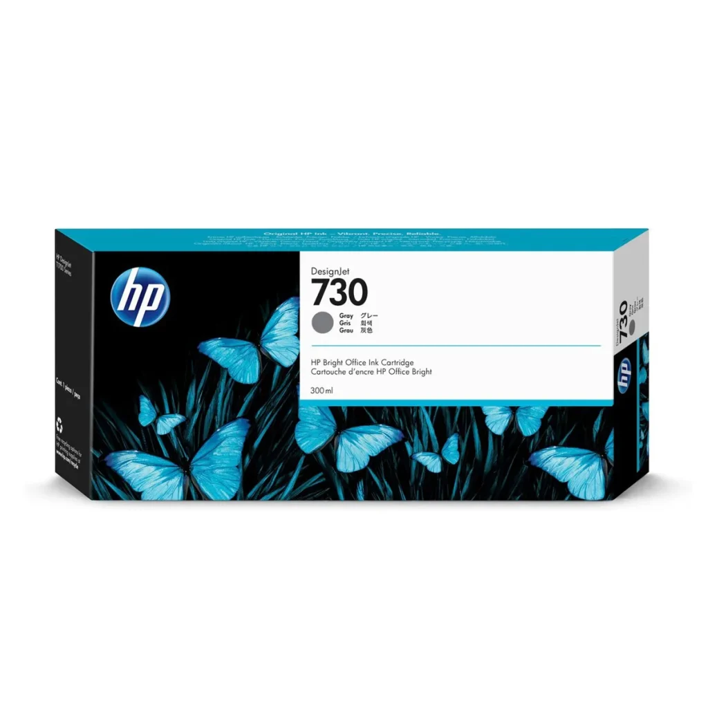 Cartucho de tinta HP 730 cinza P2V72A 300 ml original