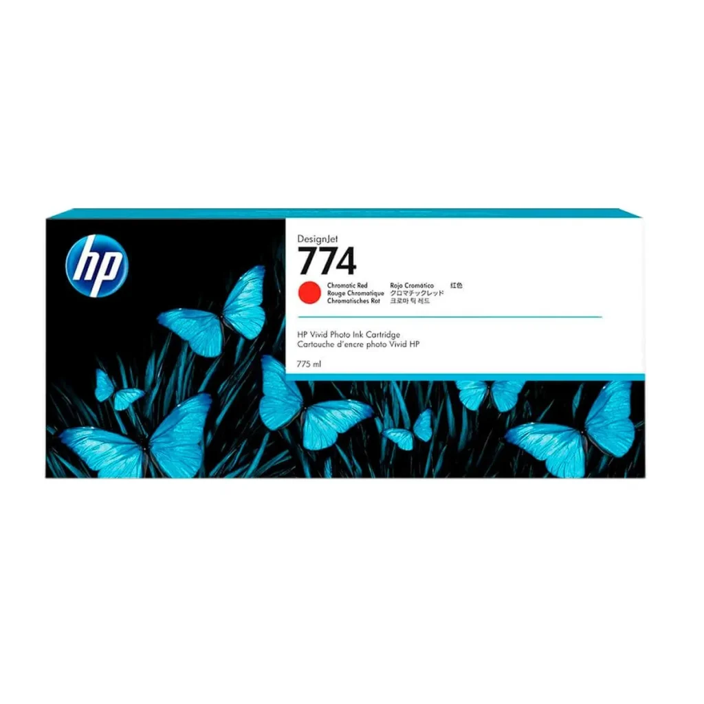 Cartucho de tinta HP 774 vermelho cromático P2W02A 775 ml original