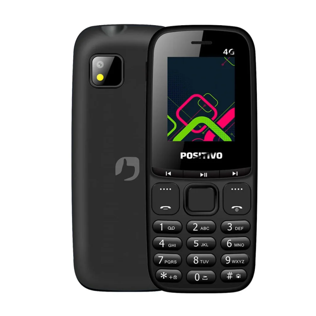 Celular positivo P26 4G dual chip tela 1,8 memória 128MB rádio fm