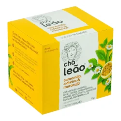 Chá Leão Camomila, Erva-Cidreira e Maracujá, Caixa com 10 Sachês (16 g) — H&H Suprimentos Corporativos
