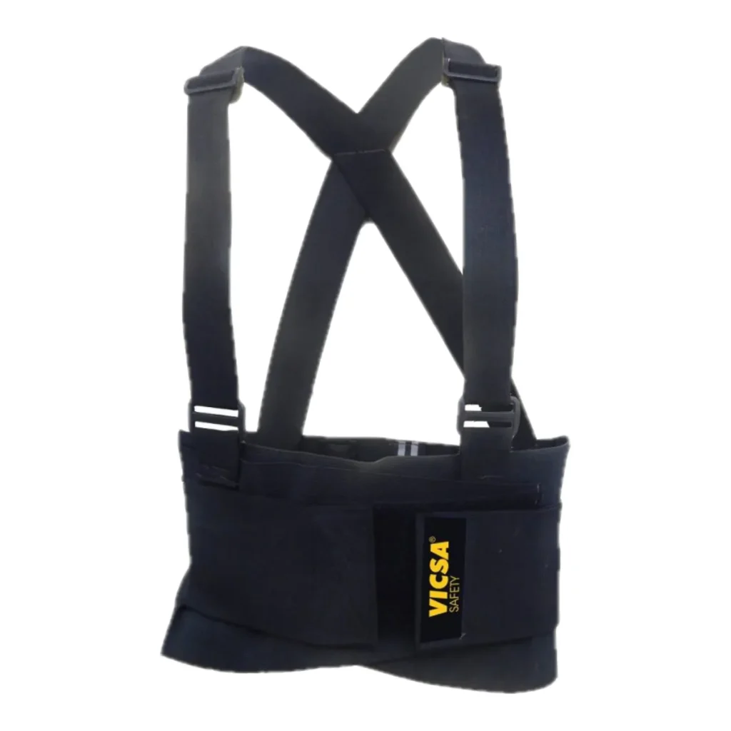 Cinta ergonômica lombar preta em nylon vicsa