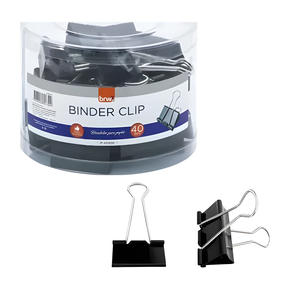 Clipe binder 40 mm preto BRW BD4124 pote com 24
