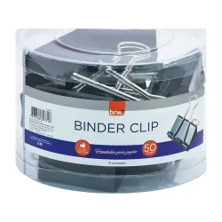 Clipes Binder 50 mm BRW Preto Pote com 12 — H&H Suprimentos Corporativos