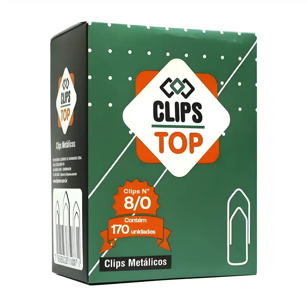 Clipes Top Clips Nº 8/0 (caixa com 170)