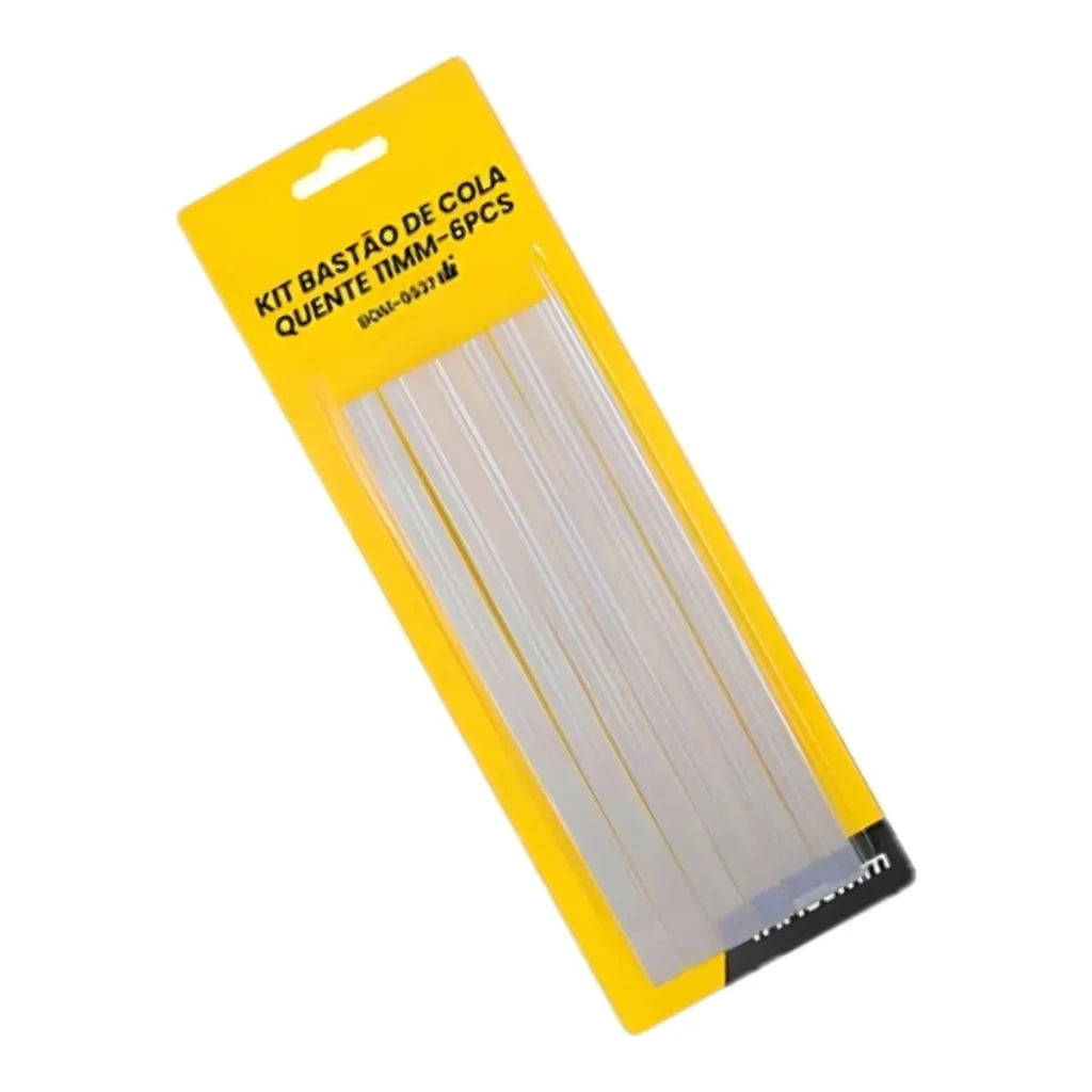 Conjunto de 6 bastões de cola quente 11 mm BOM-5537