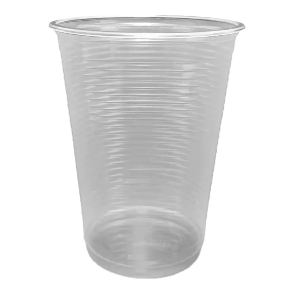 Copo descartável totalplast 300 ml pp transparente canelado caixa com 2.000