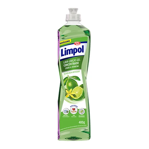 Detergente lava-louças Limpol gel concentrado limão & verbena 400 g