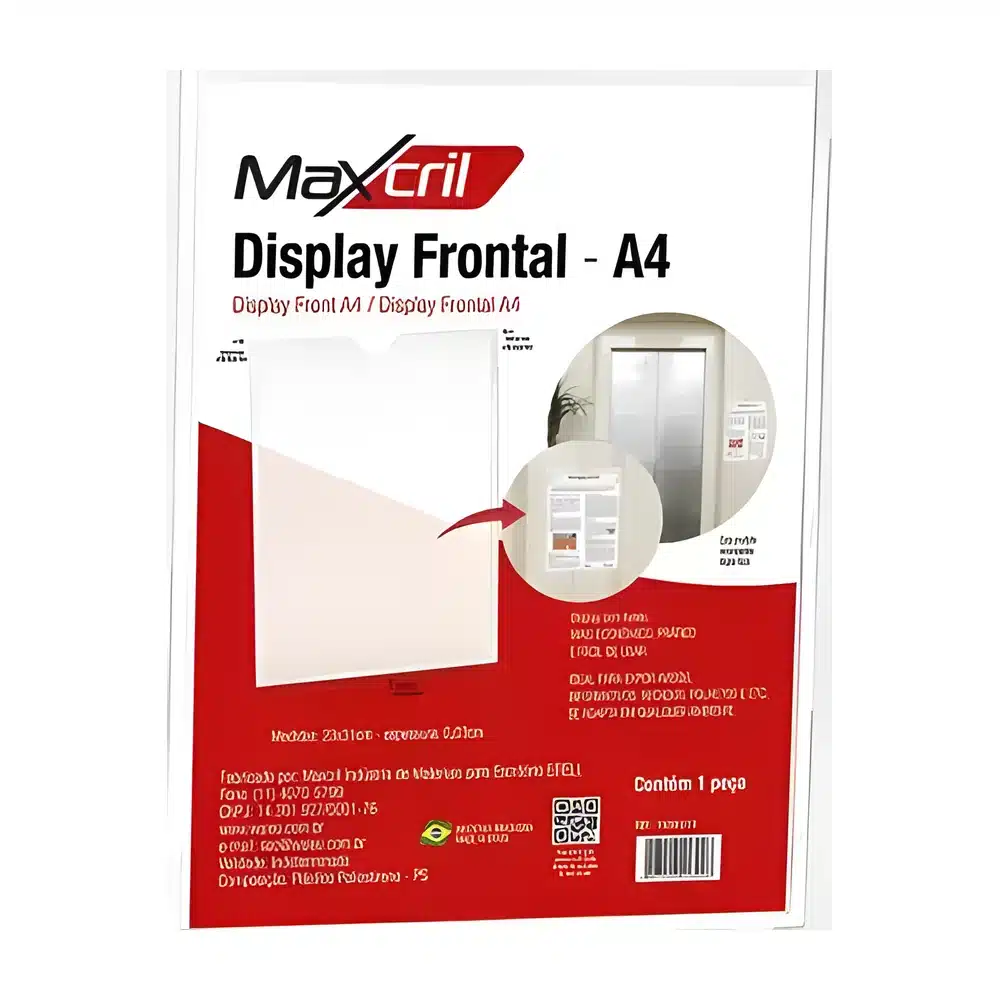 Display frontal A4 Maxcril acrílico cristal