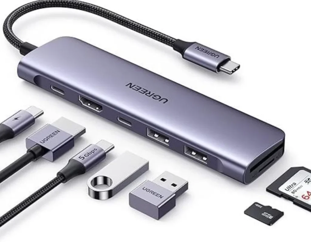 Dock station USB-c ugreen CM195 7 em 1 hdmi 4K e pd 100W