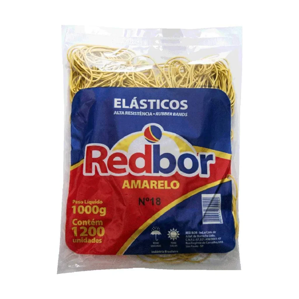 Elástico amarelo Nº 18 redbor pacote 1 kg
