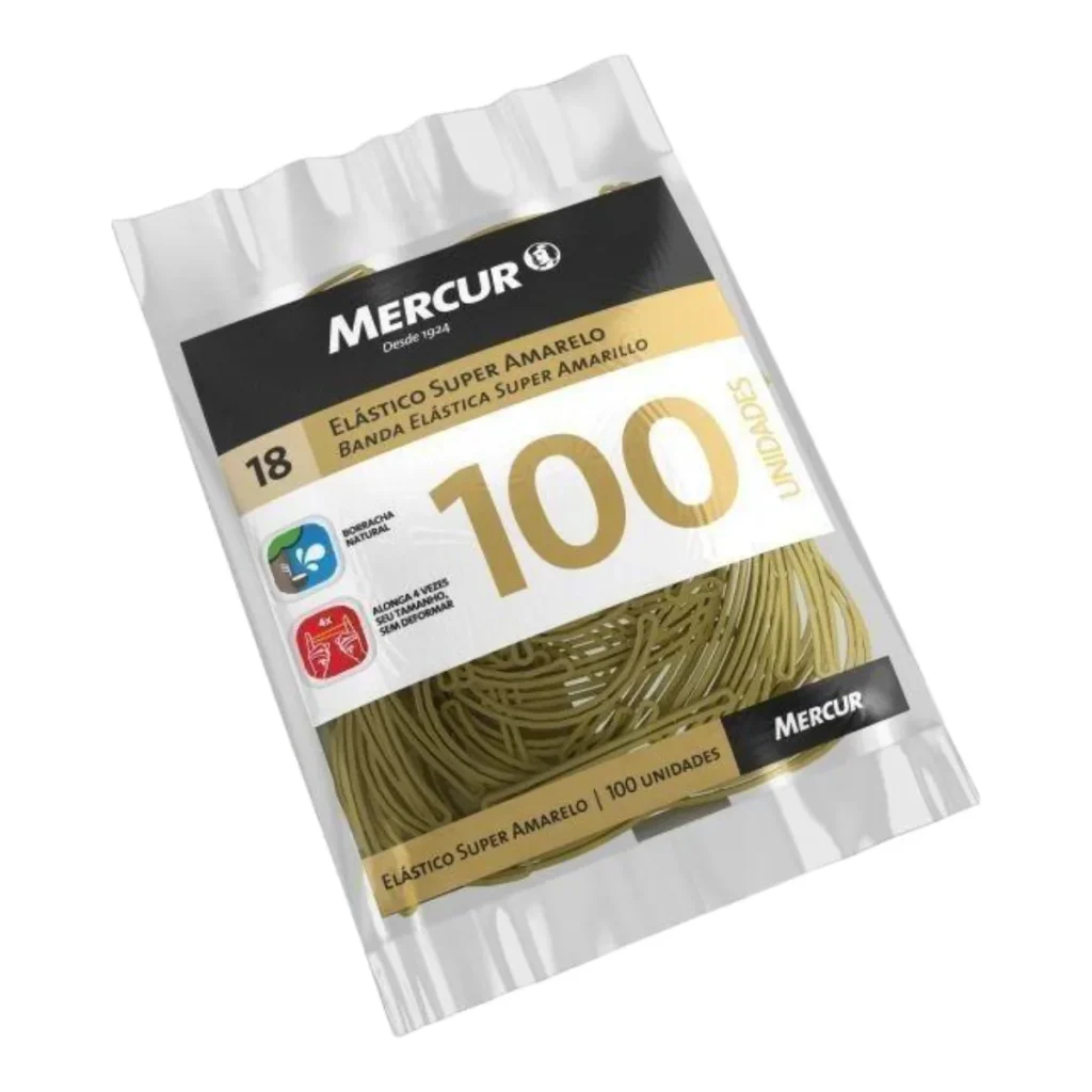 Elástico de borracha Mercur amarelo Nº 18 pacote 50 g (100 unidades)