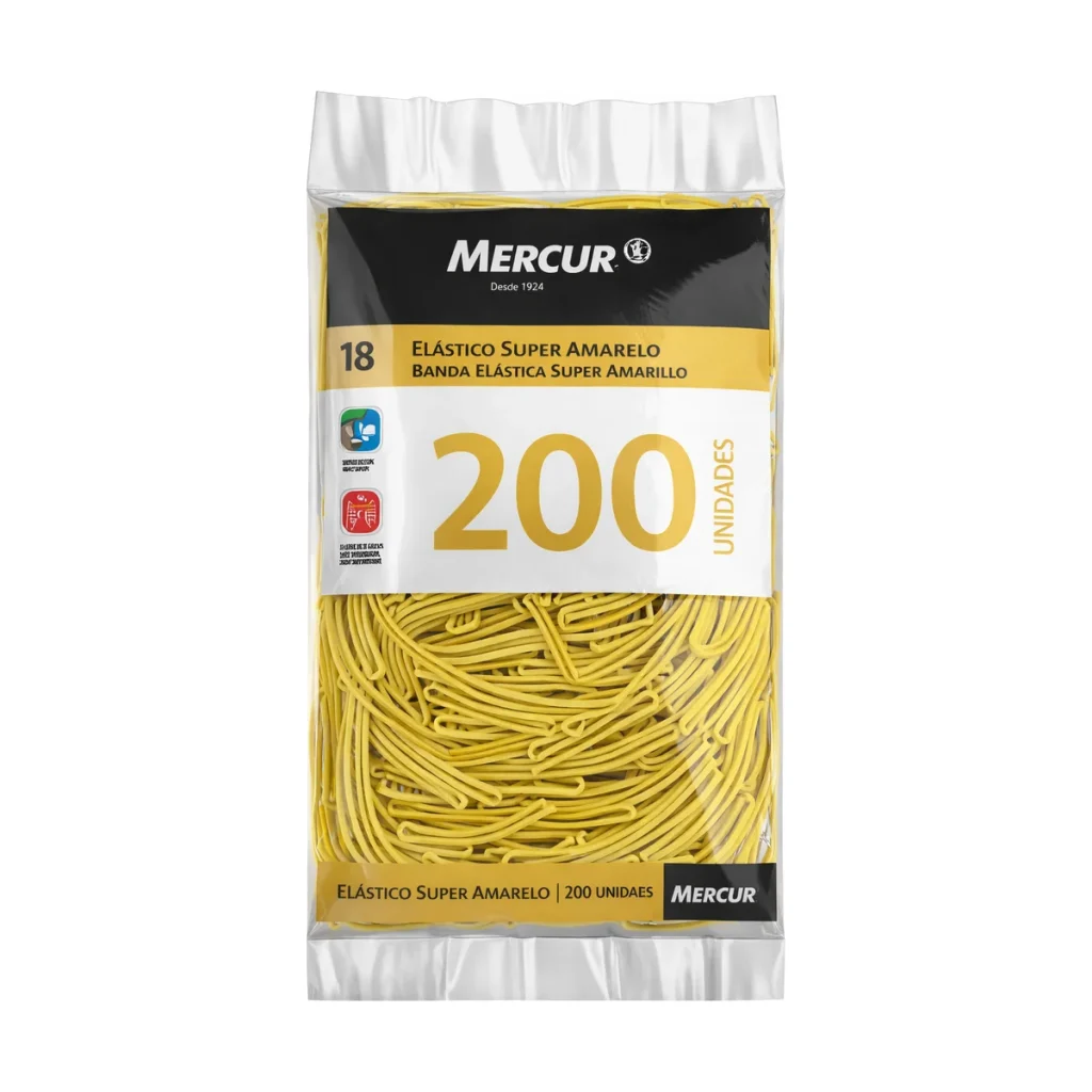 Elástico de dinheiro amarelo Mercur (pacote com 200)