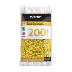 Elástico de Dinheiro Amarelo Mercur (Pacote com 200) — H&H Suprimentos Corporativos