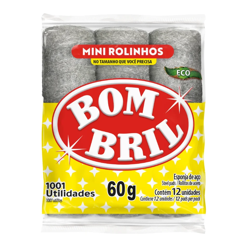 Esponja de aço bom bril Mini rolinhos 12 unidades