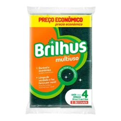 Esponja Multiuso Brilhus Preço Econômico com 4 Unidades — H&H Suprimentos Corporativos