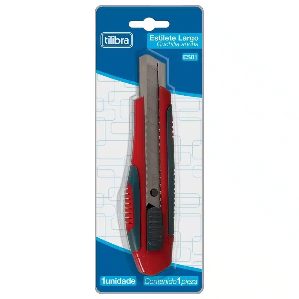 Estilete largo premium Tilibra ES01 18 mm com trava