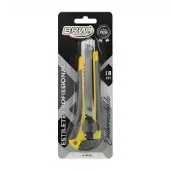 Estilete Profissional BRW 18 mm com Cabo Emborrachado (ES1804) — H&H Suprimentos Corporativos