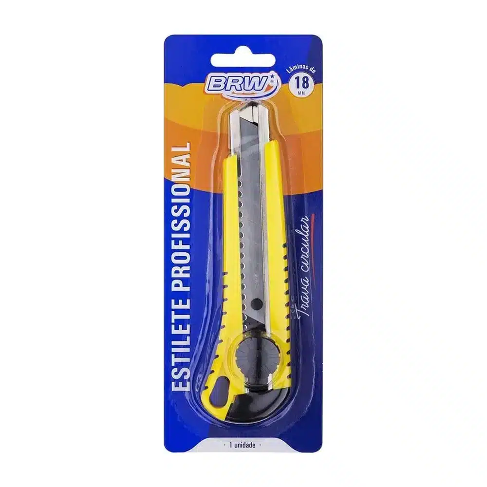 Estilete profissional BRW 18 mm com trava circular (ES1803)
