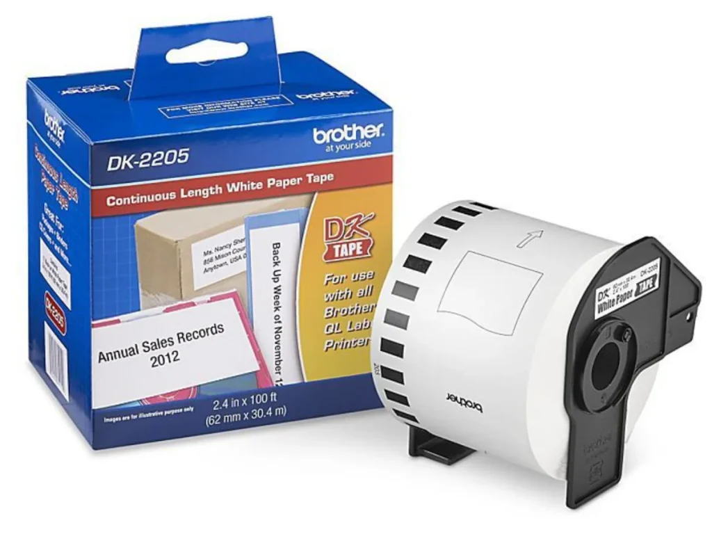 Etiqueta de papel Brother DK2205 branca contínua 62 mm original