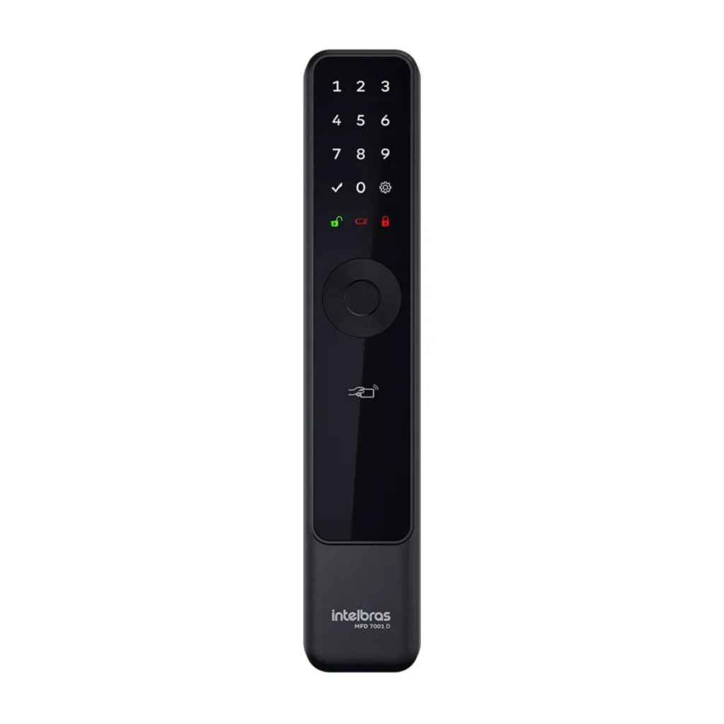 Fechadura digital Intelbras mfd 7001 d sem maçaneta com biometria senha tag e...