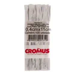 Fecho Prático Branco 4 mm x 11 cm (Pacote com 100) — H&H Suprimentos Corporativos