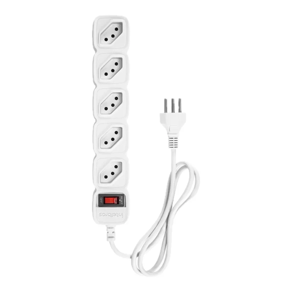Filtro de linha Intelbras EPE 205+ com 5 tomadas e cabo de 3 m branco