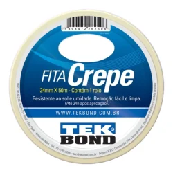 Fita Crepe Tekbond 24 mm x 50 m — H&H Suprimentos Corporativos