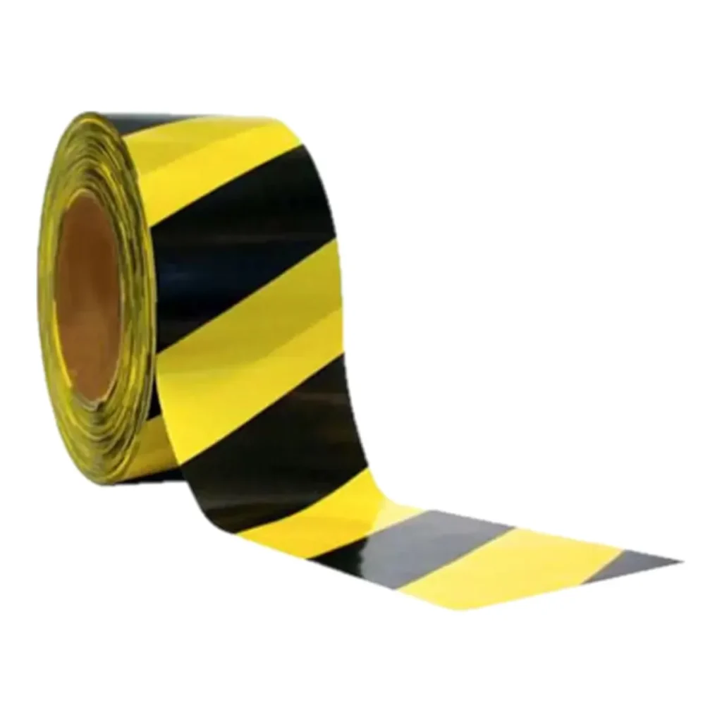 Fita zebrada plastcor 70 mm x 200 m amarela e preta