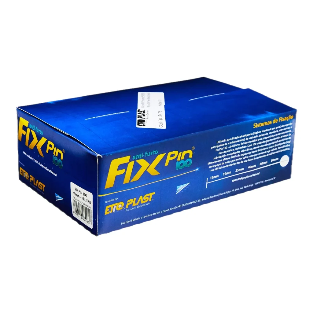 Fix pin pino plástico 40 mm para etiqueta caixa com 5.000
