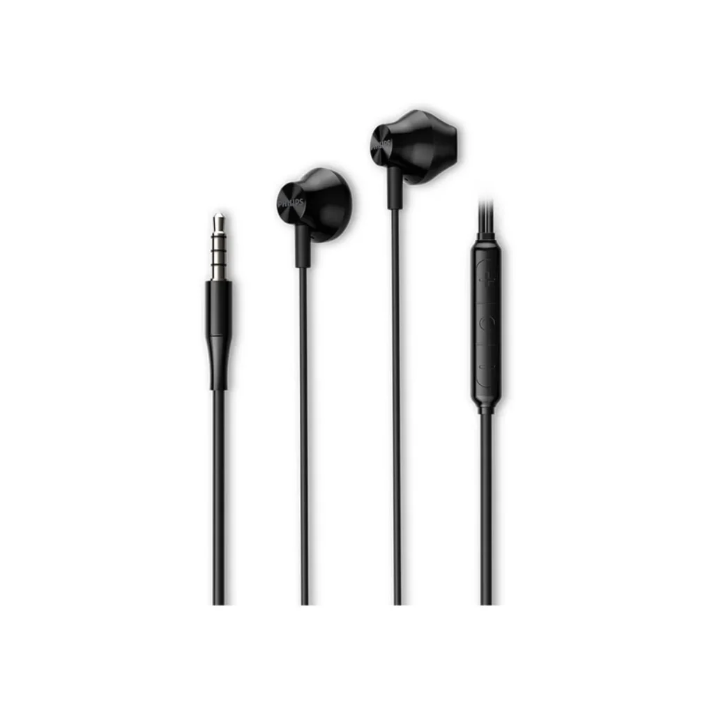 Fone de ouvido Philips TAE1000BK intra-auricular com microfone preto