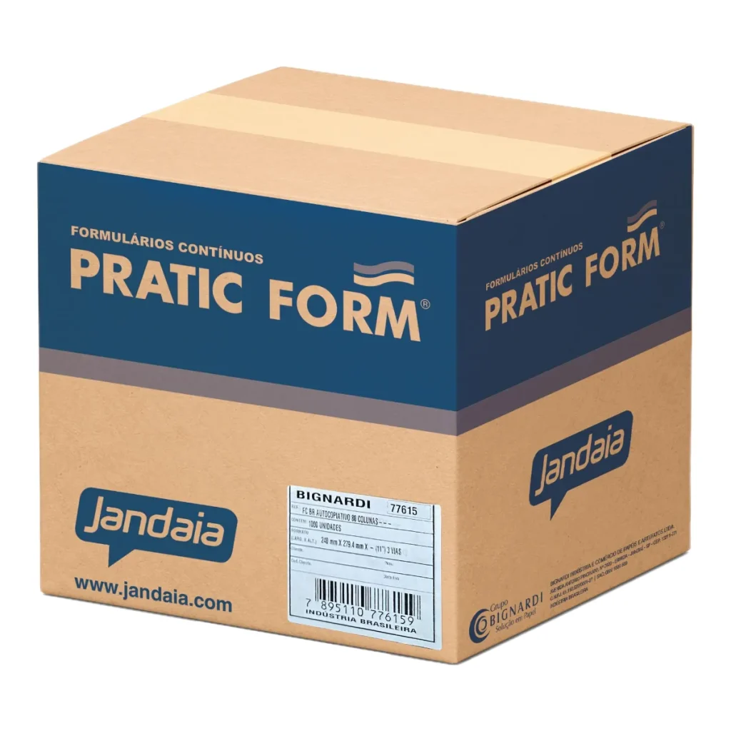Formulário contínuo 3 vias 240 x 280 mm pratic form branco e azul caixa com 1...
