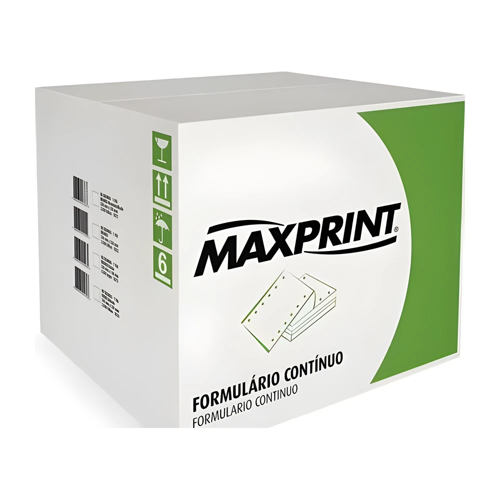 Formulário contínuo Maxprint 80 colunas 2 vias branco com carbono 1.500 folhas