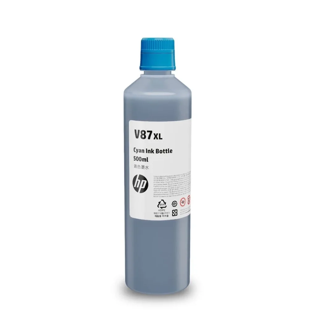 Garrafa de tinta HP V87XL 7FN95A ciano 500 ml original