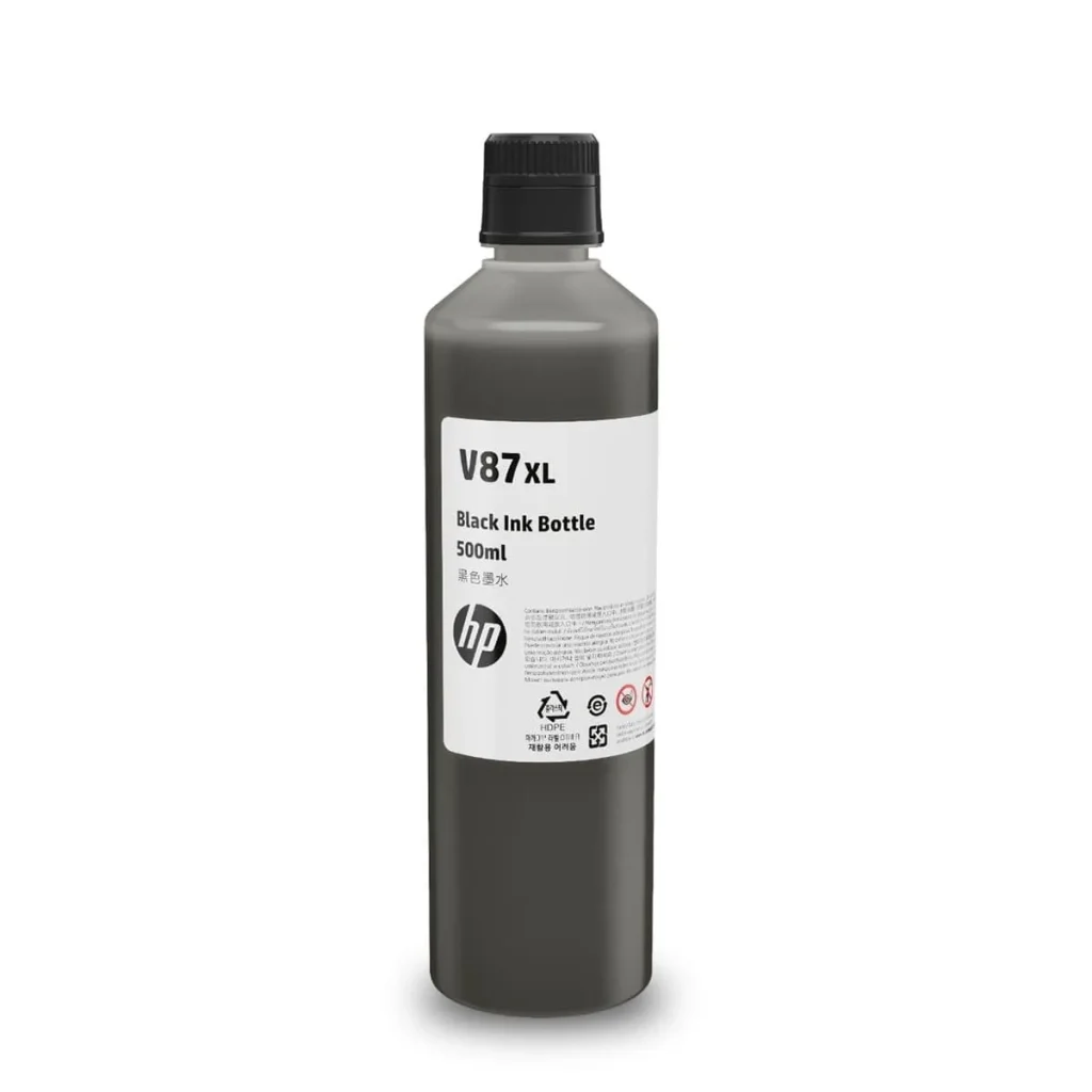 Garrafa de tinta HP V87XL 7FN98A preto 500 ml original
