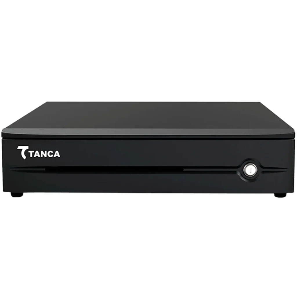 Gaveta de dinheiro tanca TG-600 preta com 5 nichos para cédulas e 6 para moedas
