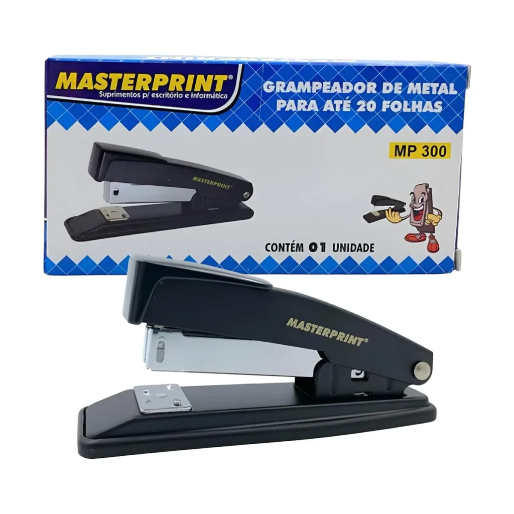 Grampeador de metal Masterprint MP300 médio 11,5 cm (até 20 folhas)