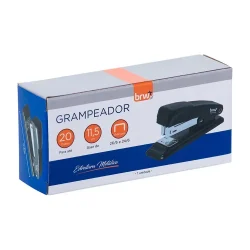 Grampeador de Metal BRW GP1000 20 Folhas Base 11,5 cm Preto — H&H Suprimentos Corporativos