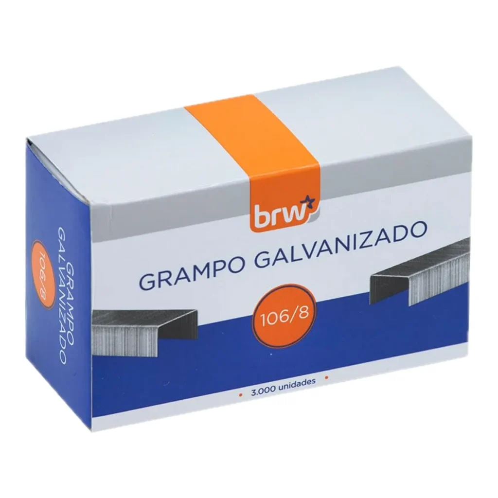 Grampo 106/8 galvanizado BRW GR1068 (3.000 unidades)