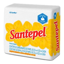 Guardanapo de Papel Santepel 23 x 22 cm, Pacote com 50 Folhas — H&H Suprimentos Corporativos