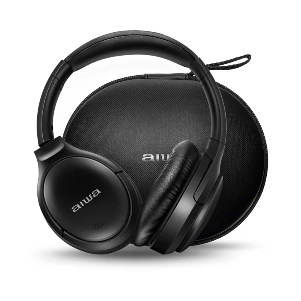 Headphone Bluetooth Aiwa AWS-HP-01-B com Cancelamento de Ruído Dobrável
